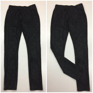 BEBE Black Textured Leather Look Pull On Stretch Leggings Pant